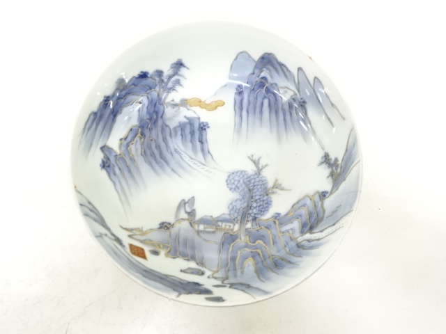 古伊万里　染付　山水　平鉢